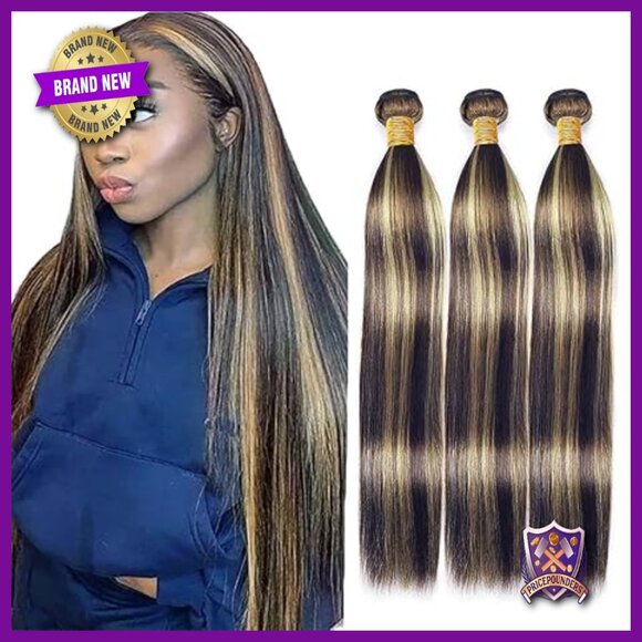 Brazilian Human Hair Extensions Straight Bundles 16-20 Inch Double Weft main image 5